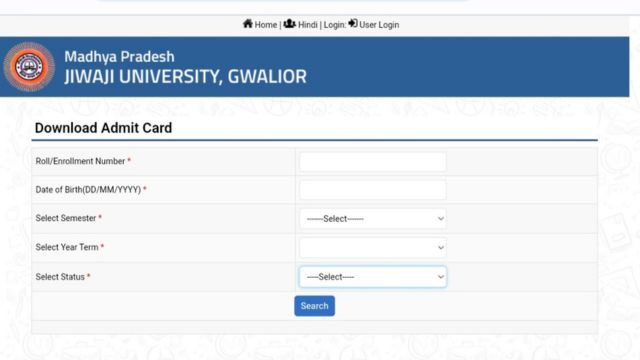 Jiwaji University Admit Card