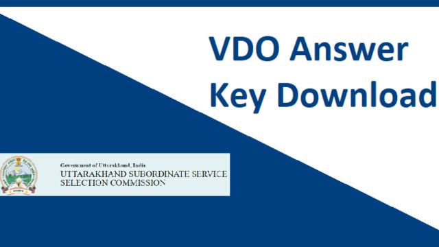 UKSSSC VDO Answer Key 2023