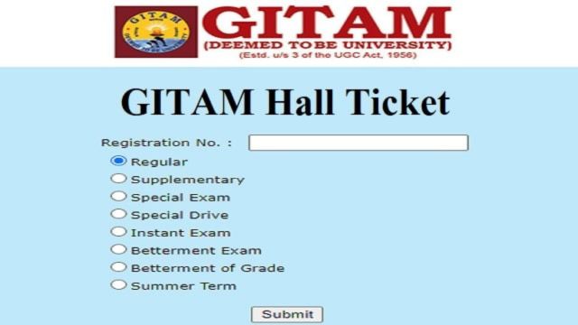Gitam Hall Ticket