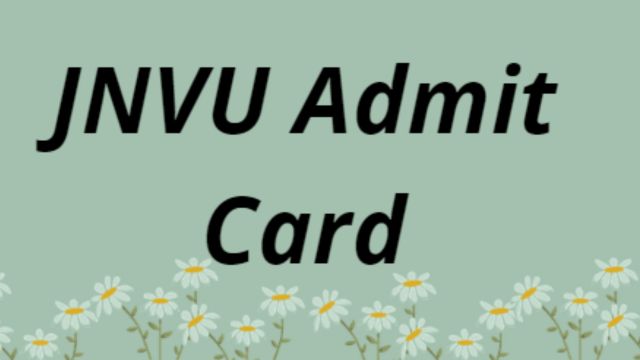 JNVU Admit Card 2023