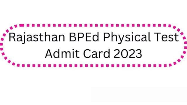 BPED Admit Card 2023