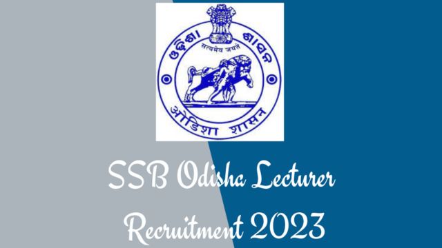 SSB Lecturer Recruitment 2023