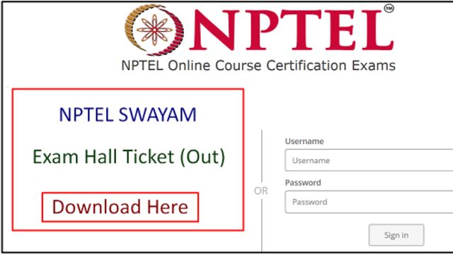 NPTEL Hall Ticket Download